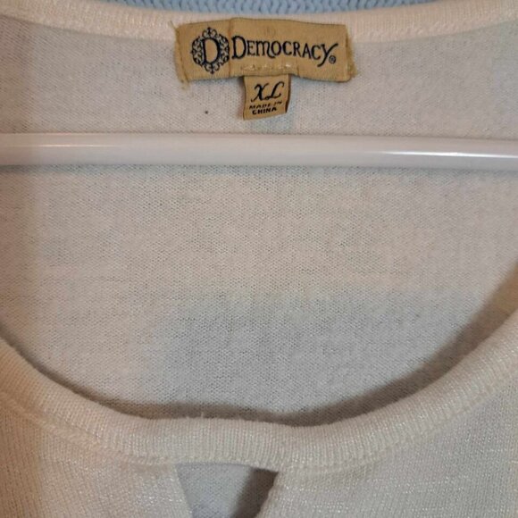 Democracy Women's 3/4‎ Sleeves Pullover Top Size XL Round Neck Heather Beige - Picture 7 of 14